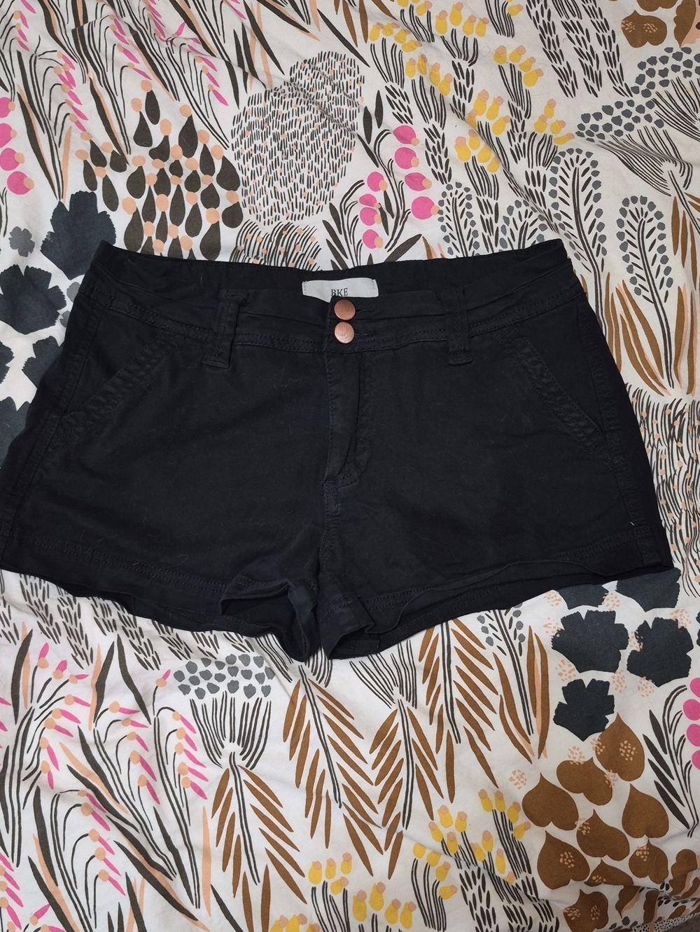 Black Women's Shorts with Front Pockets
